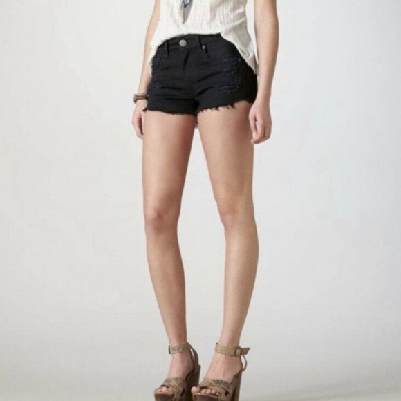 American Eagle Outfitters Pants - American Eagle Super Stretch Black Denim Cutoffs